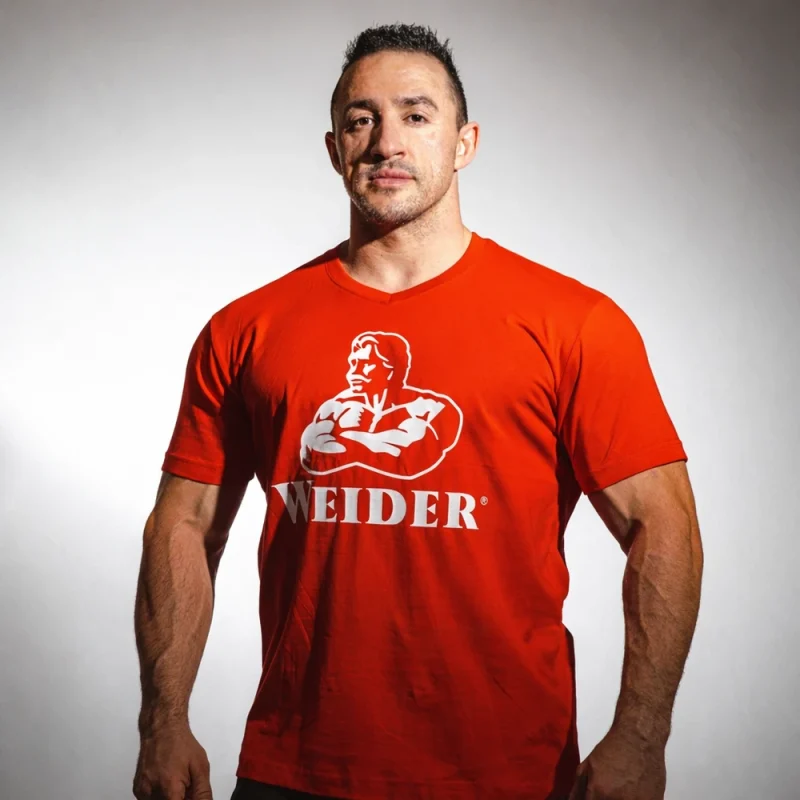 weider tricou vneck rosu