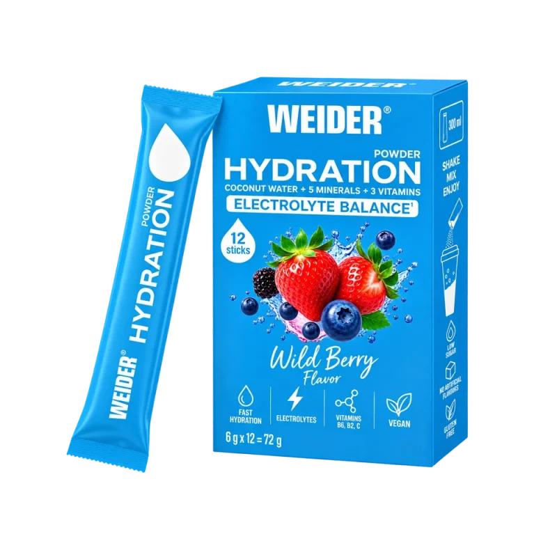 electroliti pudra weider hydration electrolyte balance wildberry 6g x 12 plicuri