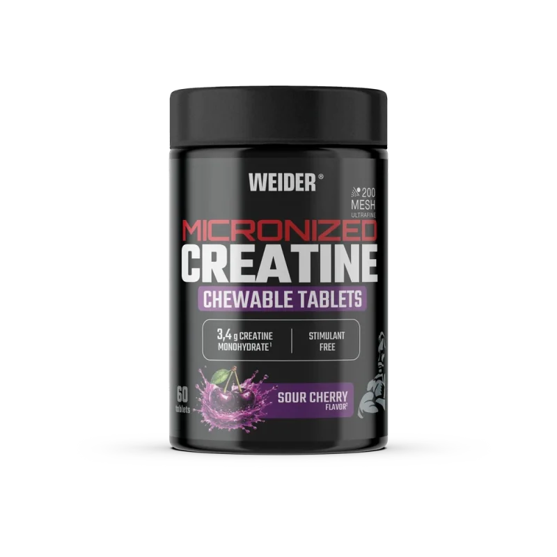 creatină masticabilă weider micronized creatine chewable tabs sour cherry 60 comprimate