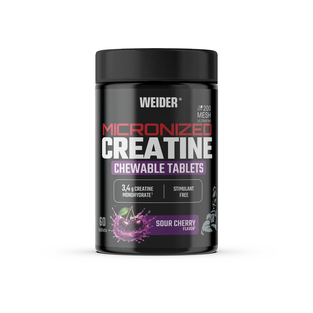 Weider_Micronized_Creatine_Chewable_Tabs_Sour_Cherry_60tabs creatină masticabilă weider micronized creatine chewable tabs sour cherry 60 comprimate